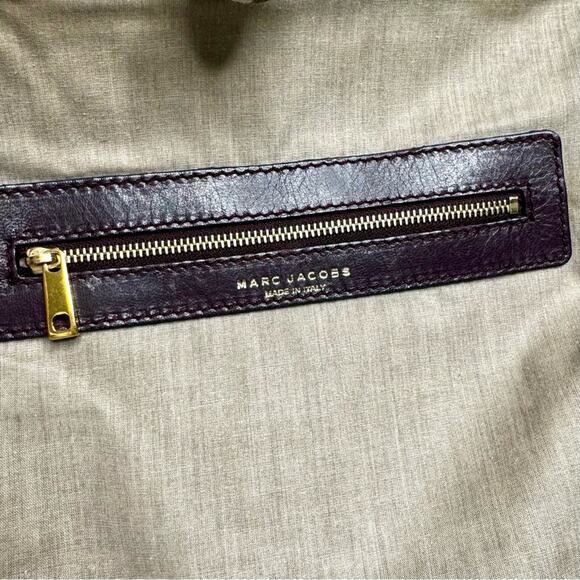 Marc Jacobs Plum MINA Stam Bag Kiss Lock Frame Purse Shoulder Quilted Elastic - Picture 12 of 16